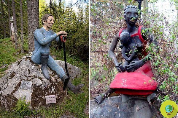 Les merveilleuses sculptures cachées dans la forêt finlandaise créées par l'artiste 