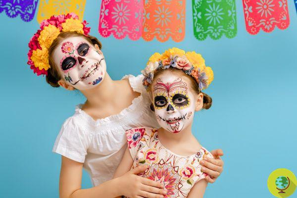 Halloween : découvrez comment fabriquer un masque pour enfant avec du matériel recyclé inspiré des crânes mexicains colorés