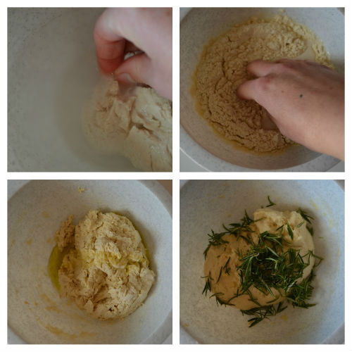 Focaccia with rosemary, the recipe with sourdough and semolina flour