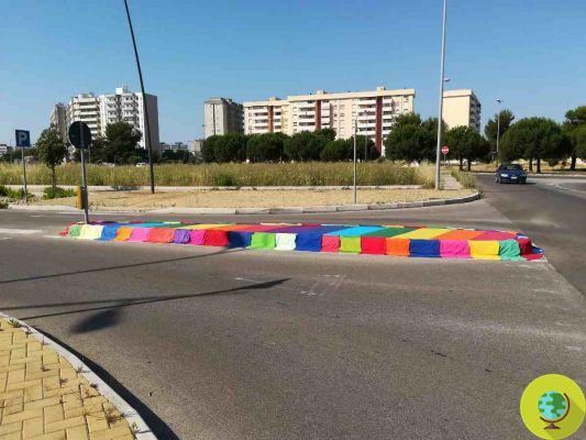 Multi-colored pedestrian crossings and traffic dividers: the initiative of an Apulian artist to restore life to the suburbs (PHOTO)