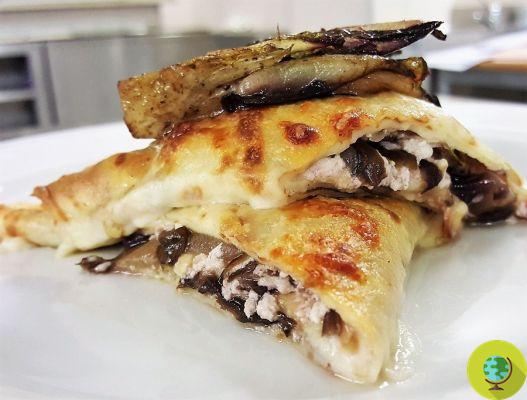 Vegetarian recipes: Baked Crepes with Radicchio and Ricotta