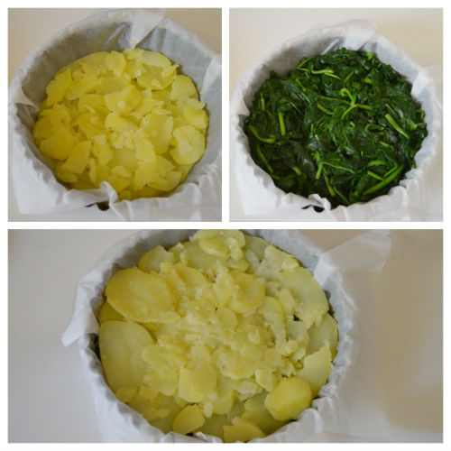 Sliced ​​potato and spinach pie: light and vegan recipe