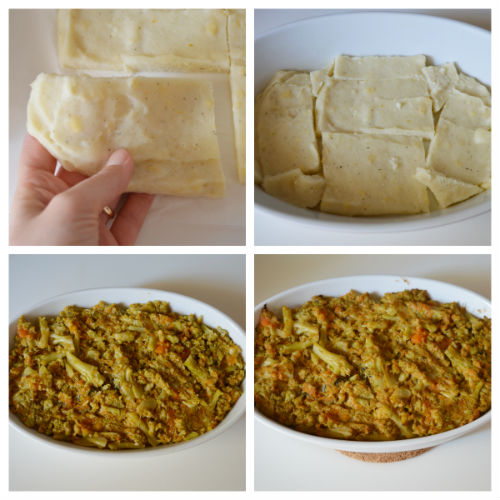 Semolina flan with pumpkin and broccoli (vegan recipe)