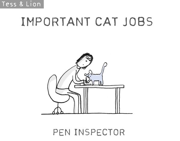 As ilustrações engraçadas mostrando gatos no trabalho