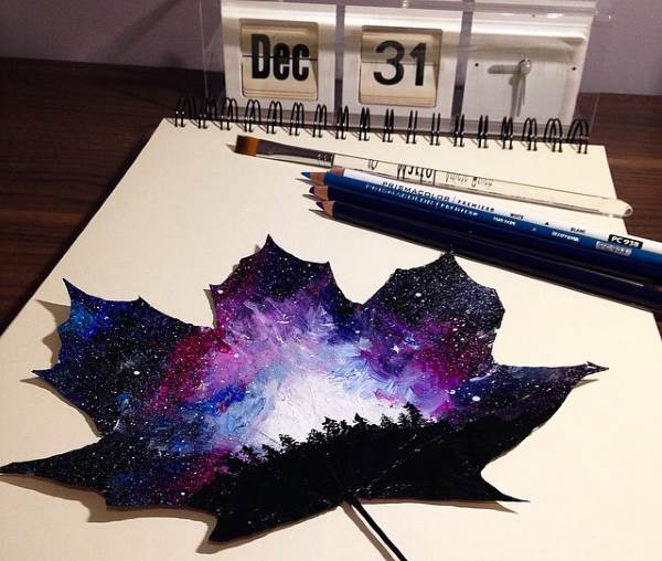 Joanna Wirażka, la artista de 16 años que pinta sobre hojas (FOTO)
