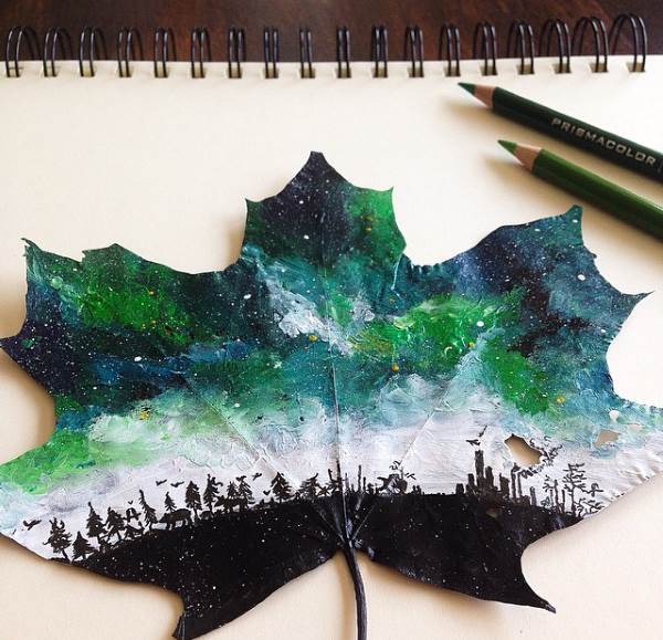 Joanna Wirażka, la artista de 16 años que pinta sobre hojas (FOTO)