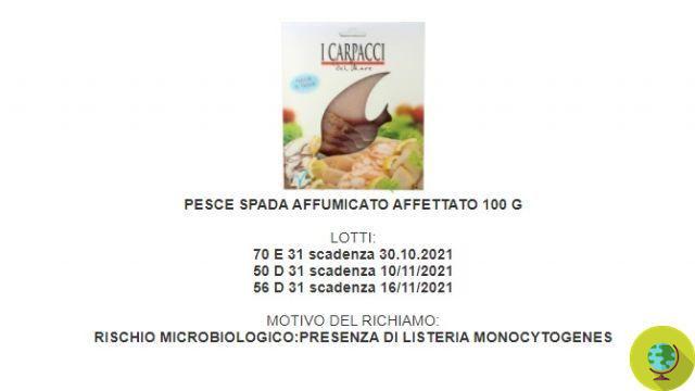 Tuodi', Fresco Market et InGrande rappellent l'espadon fumé en raison de la présence de Listeria