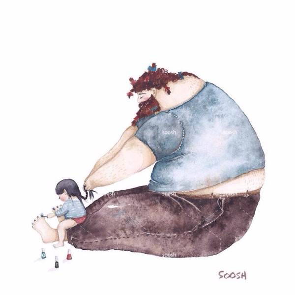 The beautiful illustrations that tell the love of a father for his child