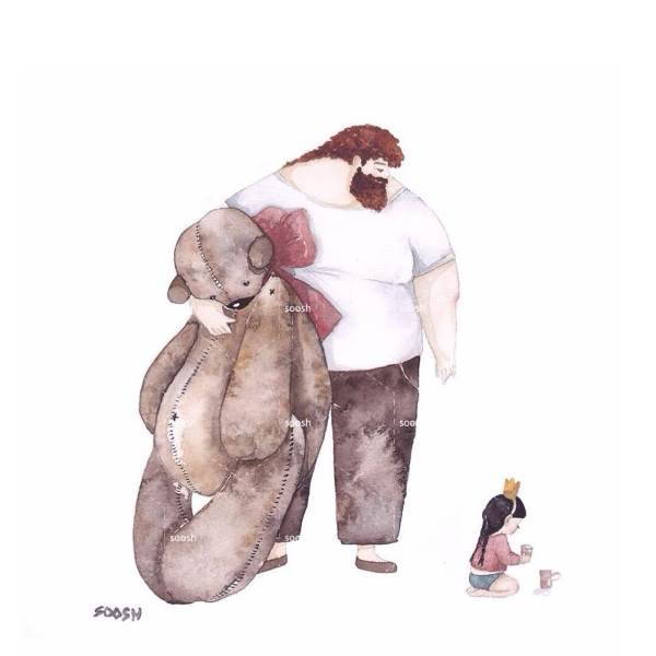 The beautiful illustrations that tell the love of a father for his child
