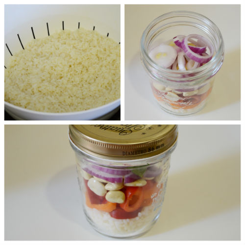 Salade de riz en bocal aux lupins [recette vegan]