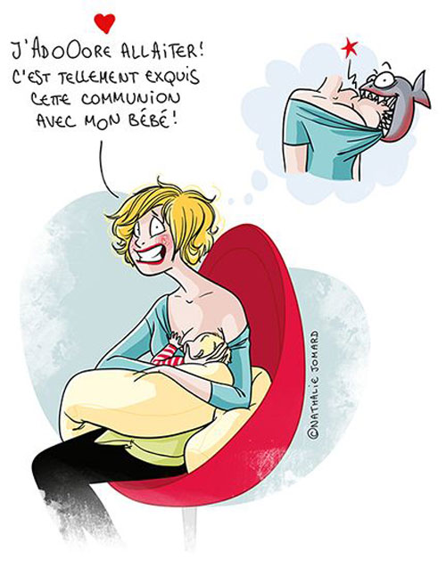 A gravidez e a vida de uma mãe nos desenhos engraçados de Nathalie Jomard