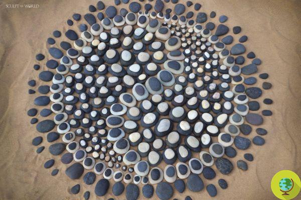 Land Art: el artista que deja preciosas espirales de piedra en las playas de Gales