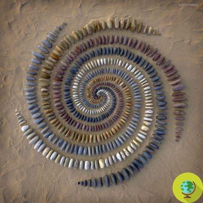 Land Art: the artist who leaves beautiful stone spirals on the beaches of Wales