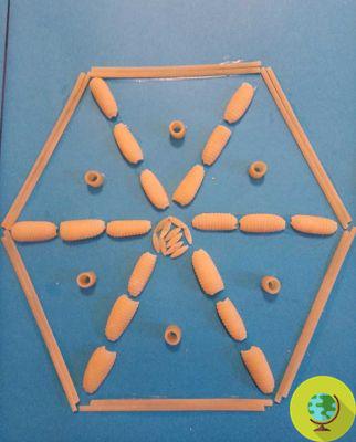 Do you know that you can make mandalas that soothe children with pasta, legumes and leaves?