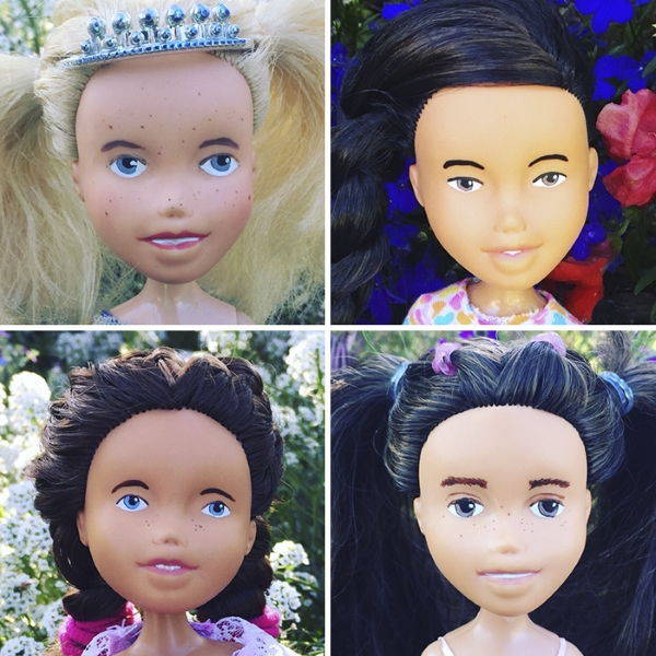 Remove make-up from dolls to rediscover natural beauty soap and water (PHOTO)