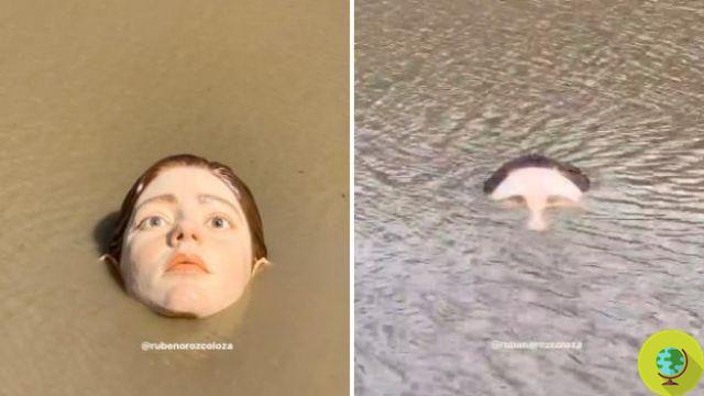 A inquietante estátua da menina que se afoga no rio de Bilbao nos convida a refletir sobre as consequências da crise climática