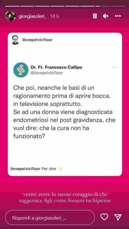 “No, la endometriosis no se cura con embarazo”, el enfado de Giorgia Soleri por consejos no solicitados (y profundamente equivocados)