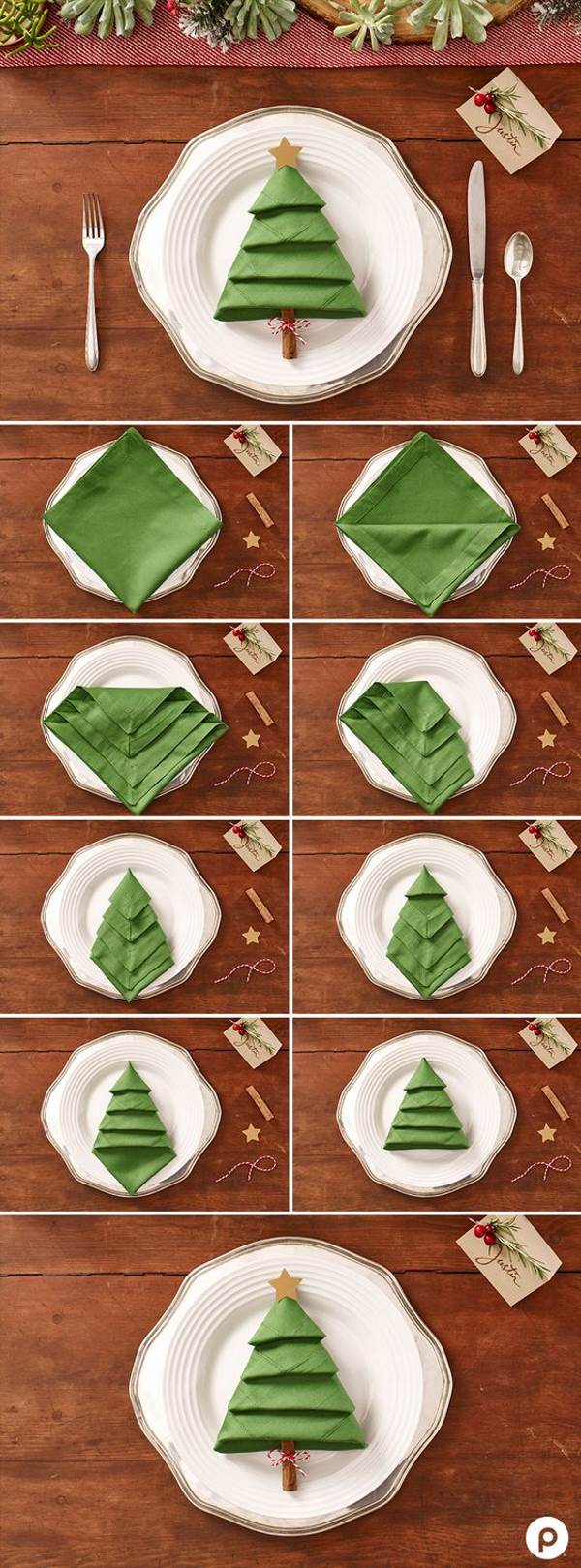 10 amazing (but easy) ideas for folding napkins at Christmas