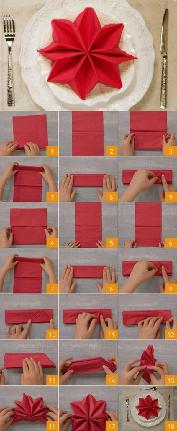 10 ideias incríveis (mas fáceis) para dobrar guardanapos no Natal