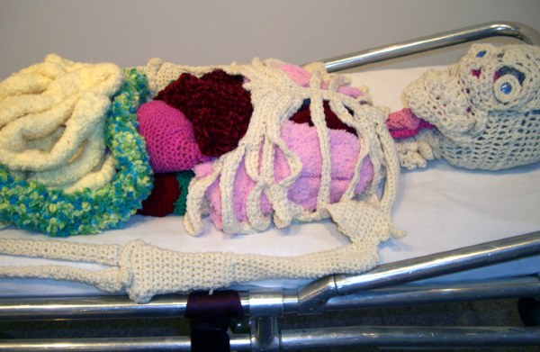 The artist who crocheted life-sized skeleton and organs