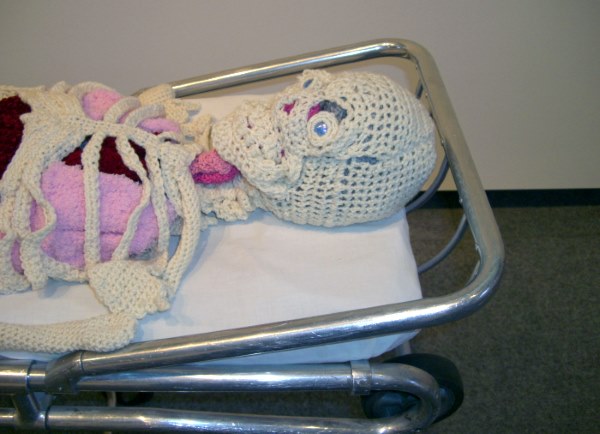 The artist who crocheted life-sized skeleton and organs
