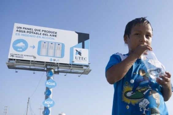 The advertising billboard that produces drinking water from the air