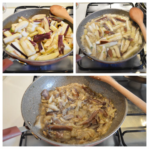Pan-fried eggplant (recipe with pine nuts)