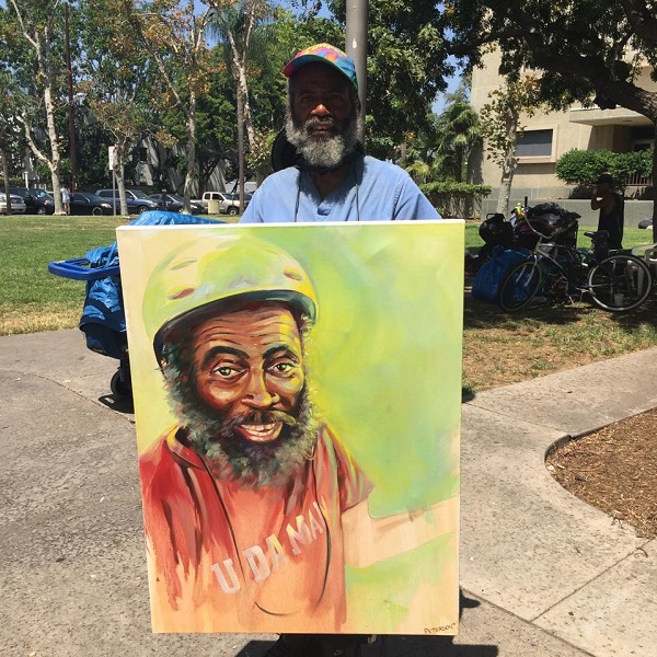 O artista generoso que retrata moradores de rua para arrecadar dinheiro para eles (FOTO)