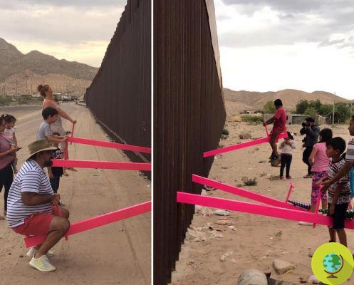 Os baloiços cor-de-rosa que quebram as divisões, instalados para crianças no muro entre o México e os EUA