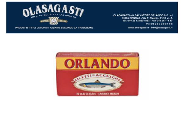 Alerta alimentar: filés de anchova Orlando retirados
