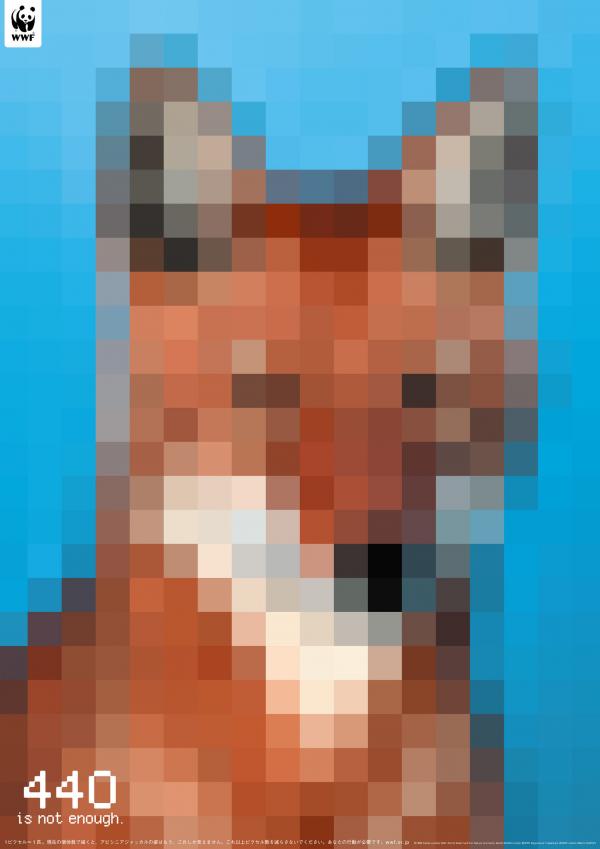 These photos are made up of as many pixels as there are still living animals of that species