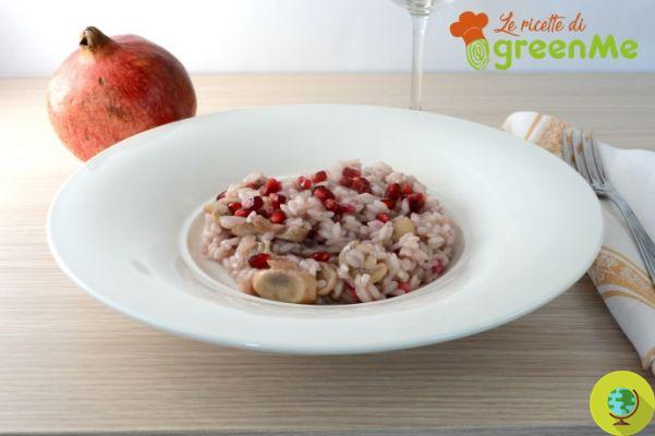 Risotto with mushrooms and pomegranate [vegan and gluten-free recipe]