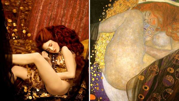 The artist who gives life to Klimt's paintings for charity (PHOTO)