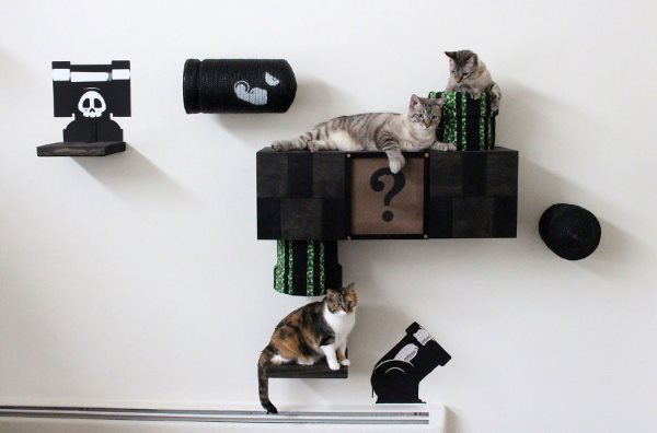 The awesome DIY cat wall inspired by SuperMario (PHOTO)
