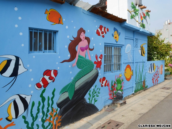 Street Art : à Taïwan le village où dessins animés et BD colorent les murs des maisons