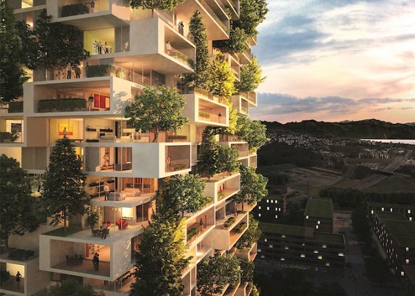 In Switzerland the new vertical forest with the scent of cedar