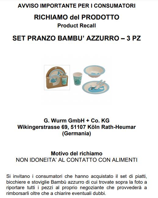 Naturasì collects baby food sets: it is not suitable for contact with food