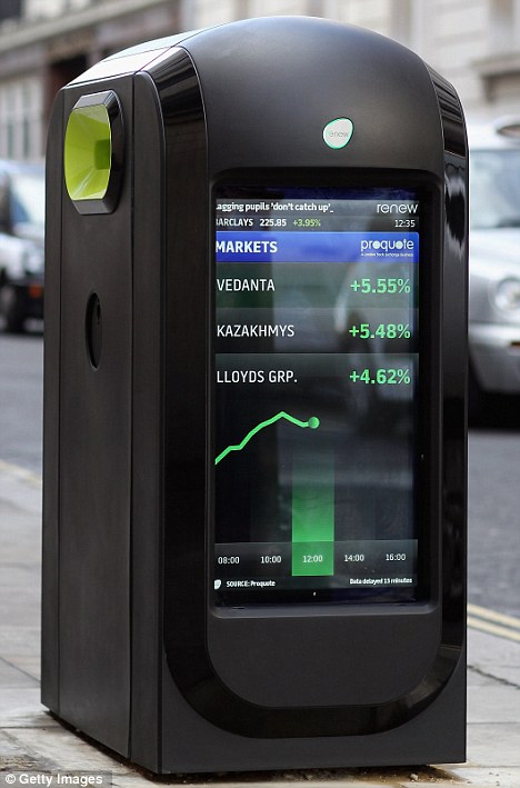 In London, garbage cans become hi-tech and wi-fi hotspots