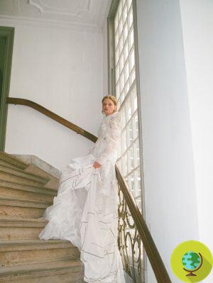 Vestido de novia soluble para una boda sostenible