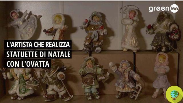 The Ukrainian artist who creates beautiful Christmas figurines with wadding [VIDEO]