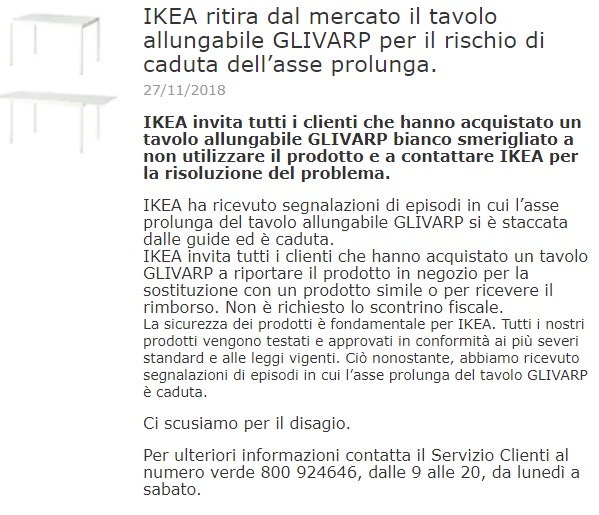 Ikea retire une table du marché : elle risque de chuter