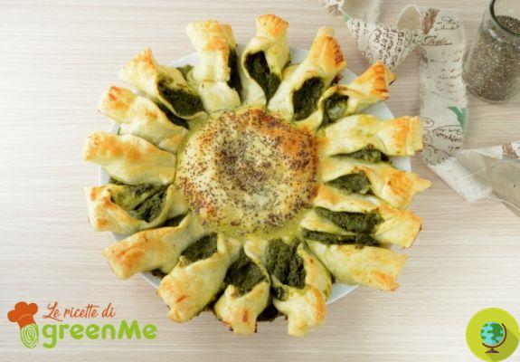 Savory sunflower pie with chard and chia seeds