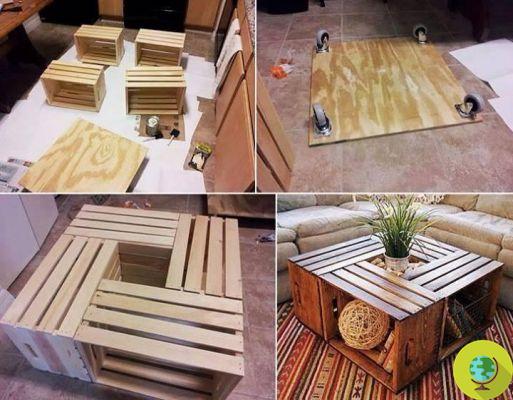 10 mesas de centro DIY feitas de materiais reciclados