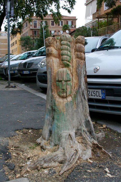 Les troncs abandonnés deviennent de merveilleuses sculptures. Entretien avec le garçon qui rend Rome plus belle (PHOTO)