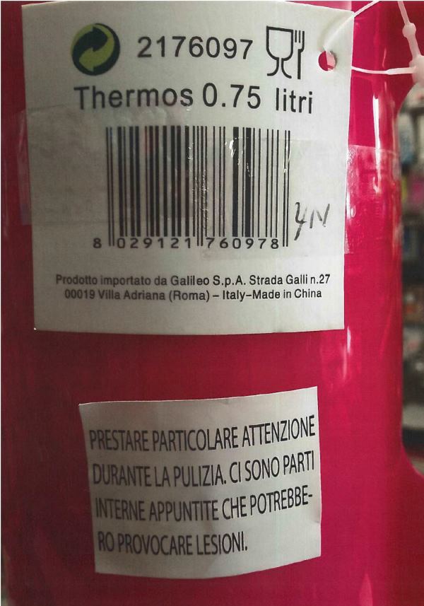 Warning: asbestos in Chinese thermos. The Ministry of Health withdraws them from the market