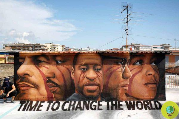 In Naples, the mural by Jorit for George Floyd appears, a warning against racism