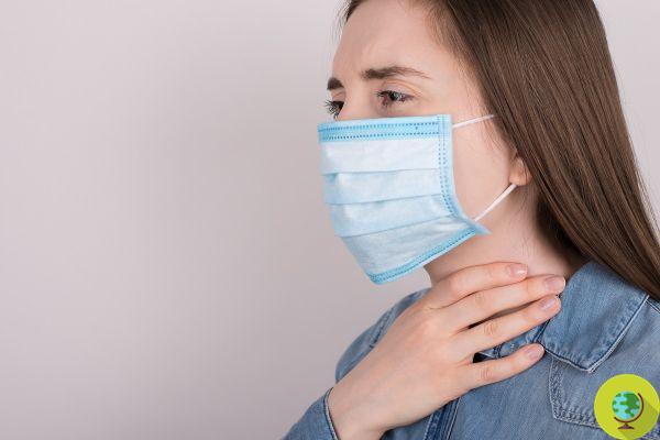 Can masks cause a sore throat?